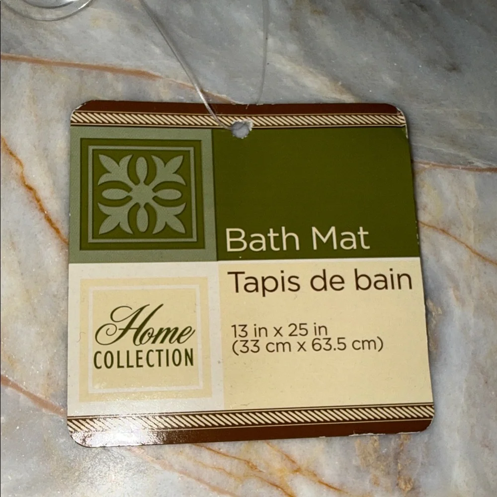 Home Collection Bath Mat 13.9”X‎ 25.4”Silicone Suction Cup-Brand New
